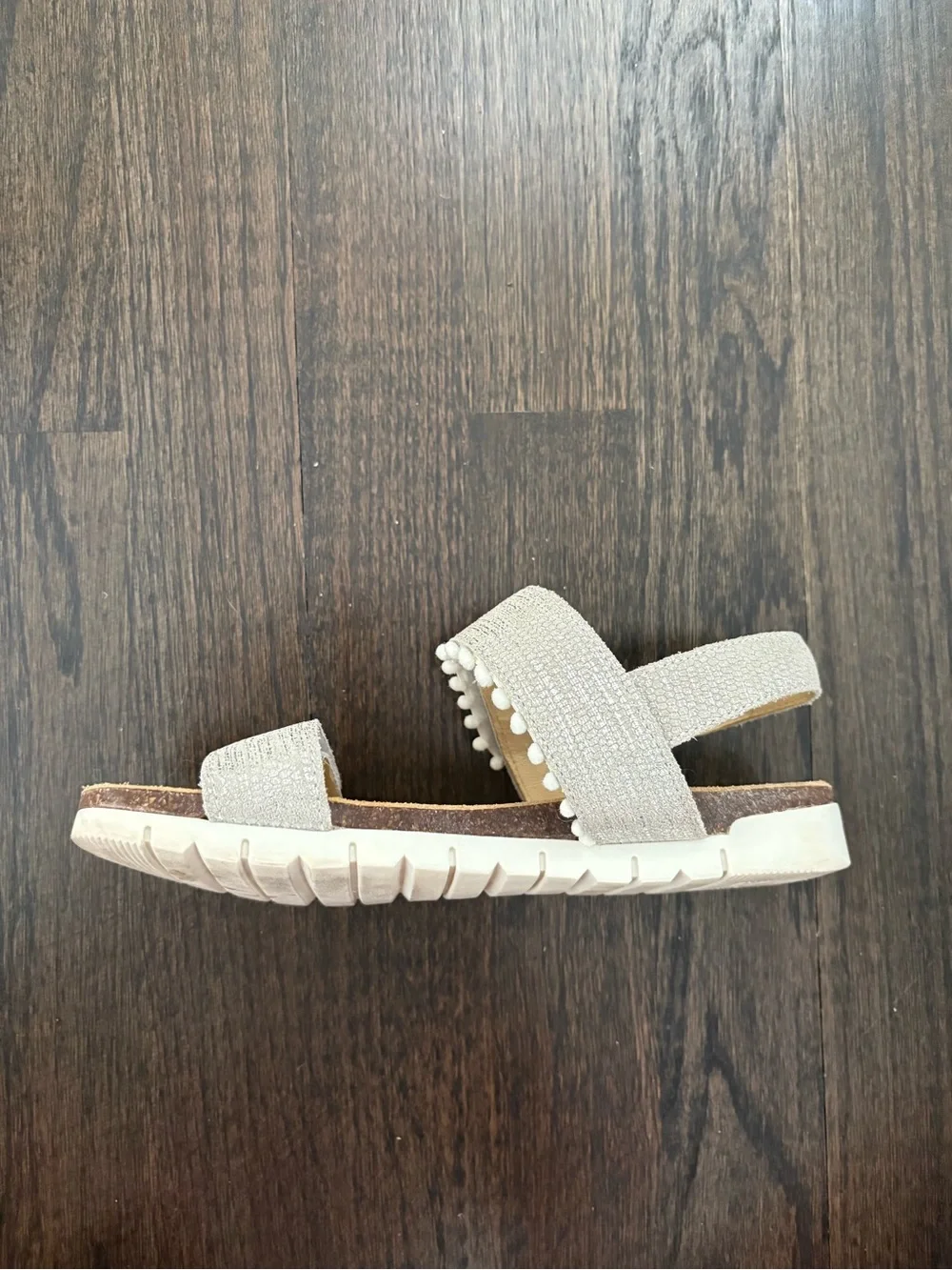 PRIMIGI Girls’ Leather Sandals in Silver Italian Premium Quality Shoes Size 2.5